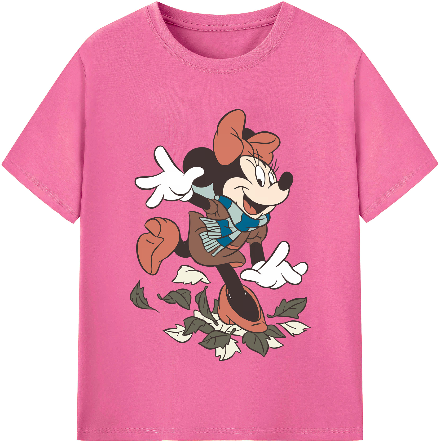 （画像用） ミッキーマウス Mickey Mouse レディースカジュアルプリントTシャツ（綿100％）
